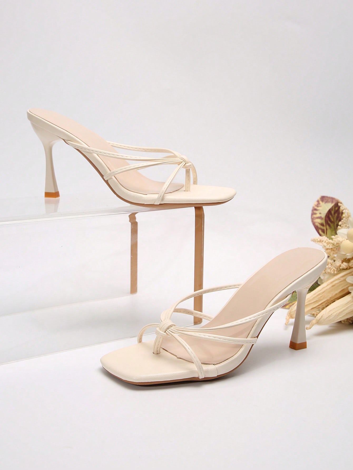 In Beige Women Heeled Sandals