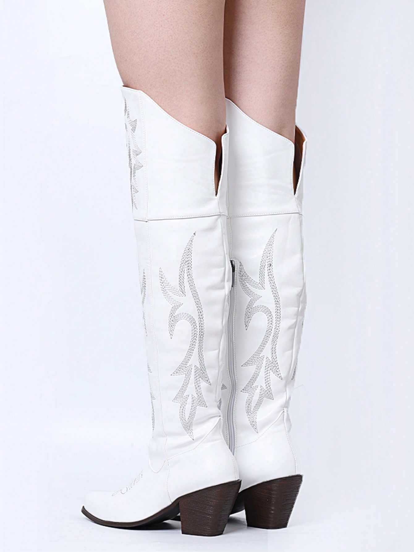 In White Women Over-the-Knee Boots