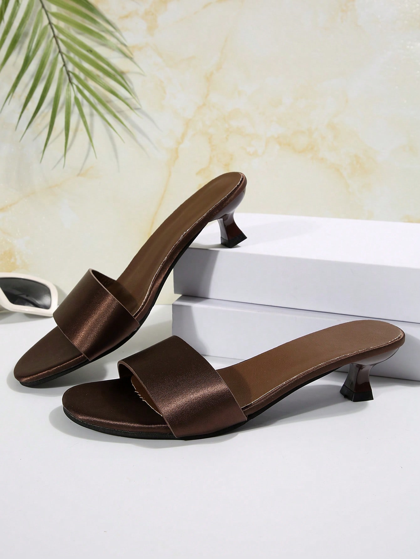 In Coffee Brown Women Heeled Sandals