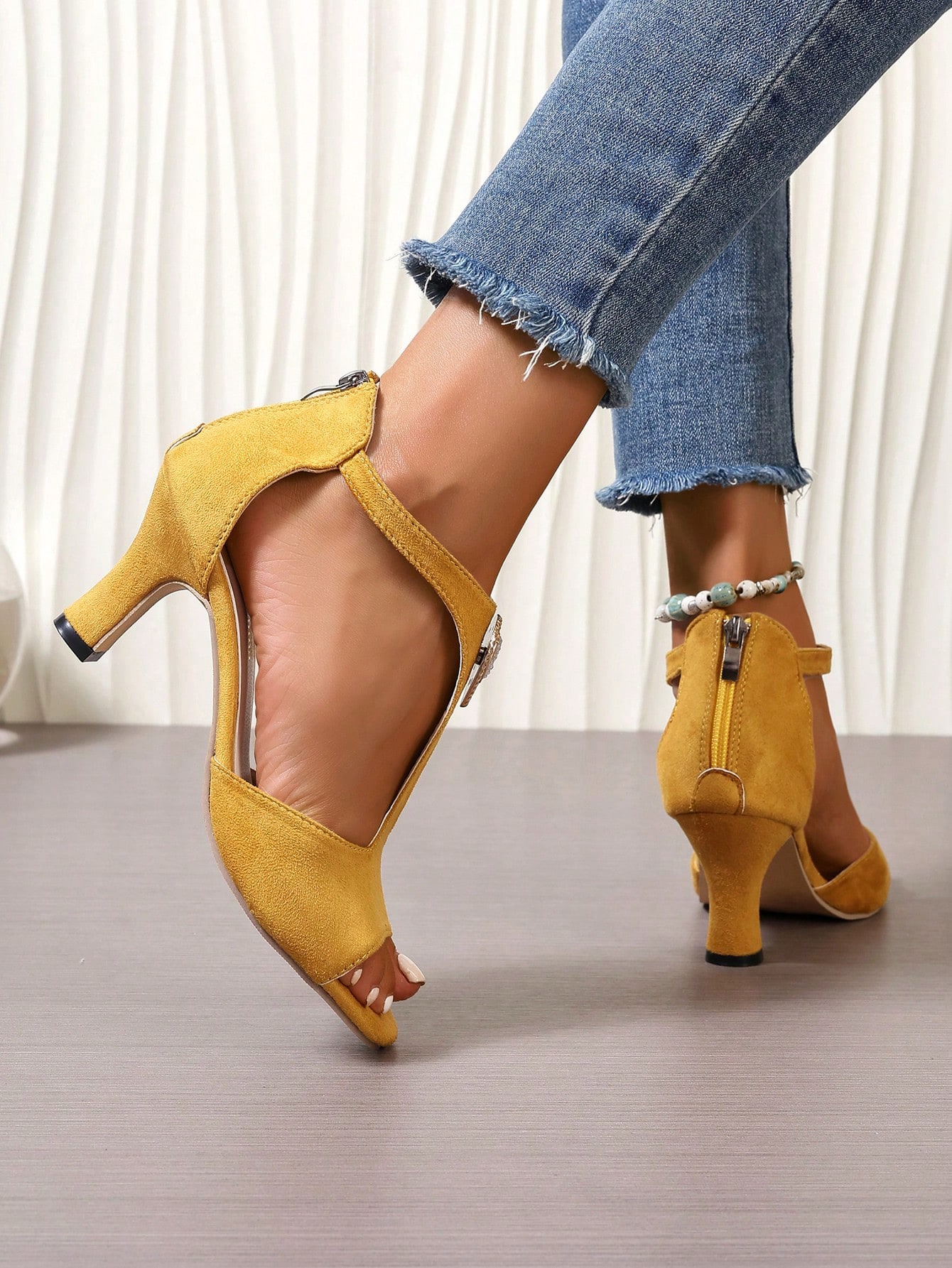 In Yellow Women Heeled Sandals