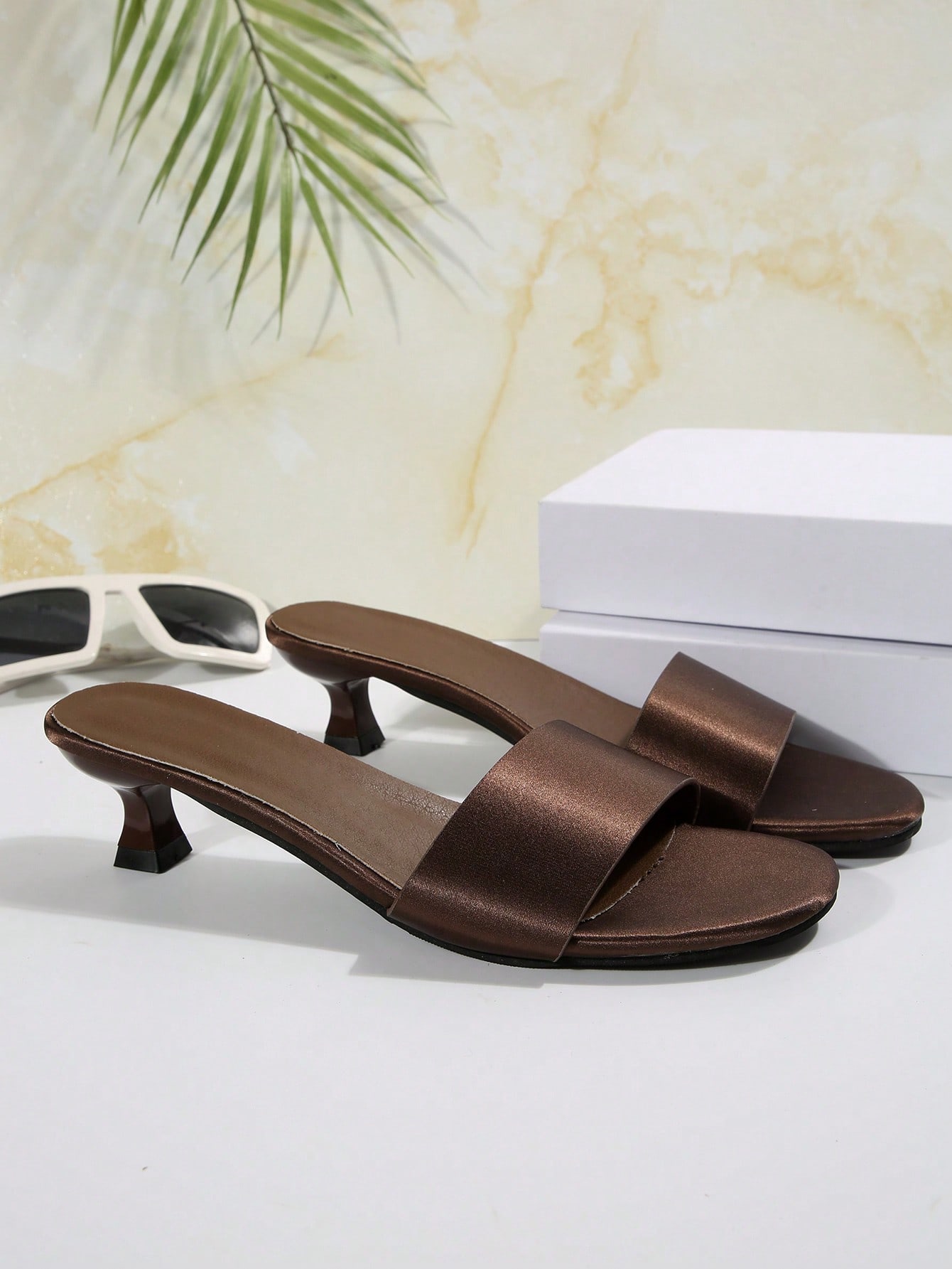 In Coffee Brown Women Heeled Sandals