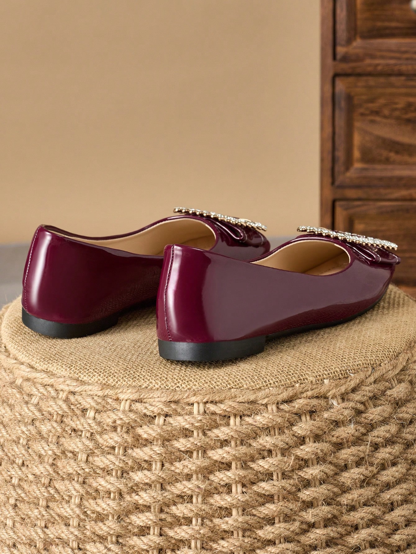 In Burgundy Women Flats