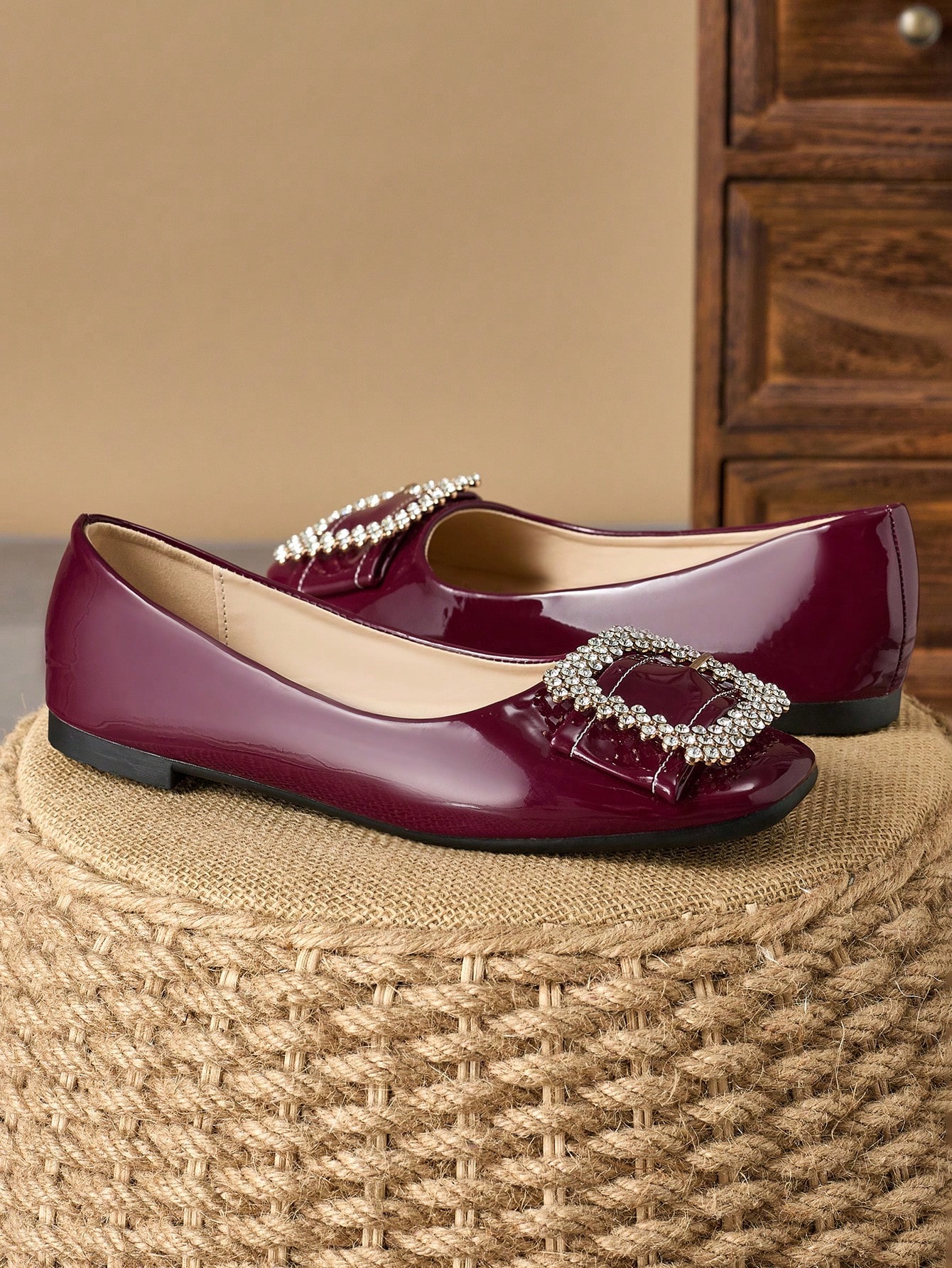 In Burgundy Women Flats