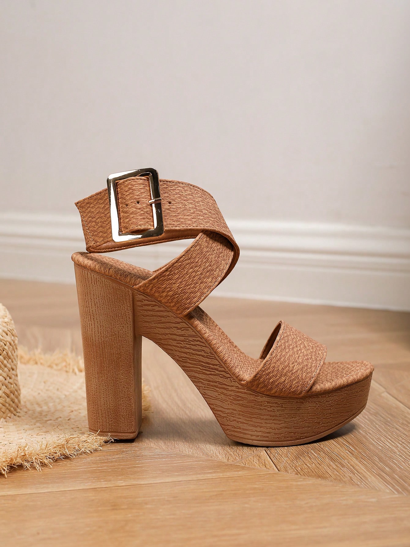 In Khaki Women Heeled Sandals