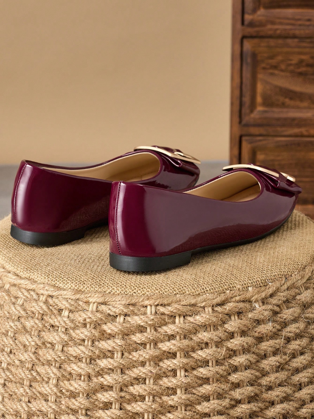 In Burgundy Women Flats