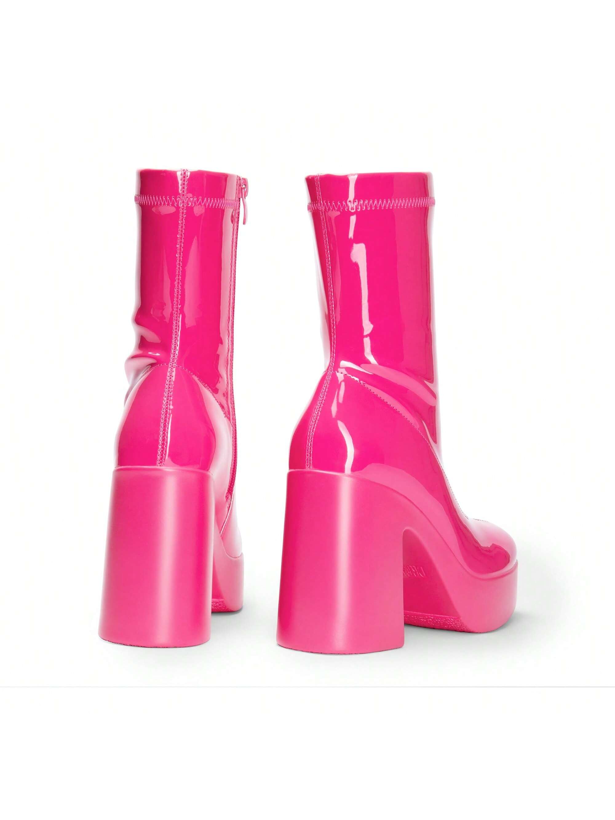 In Hot Pink Women Mid-Calf Boots