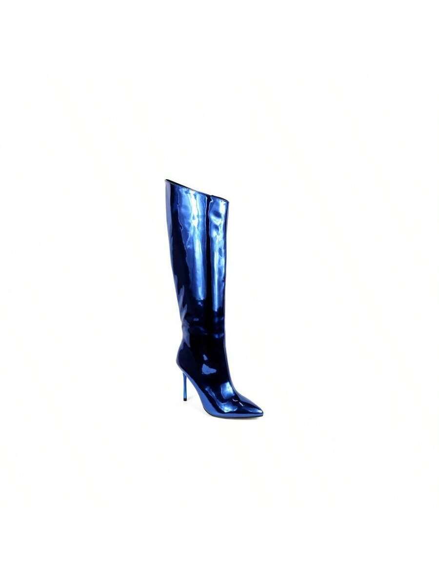 In Silver Women Knee-High Boots