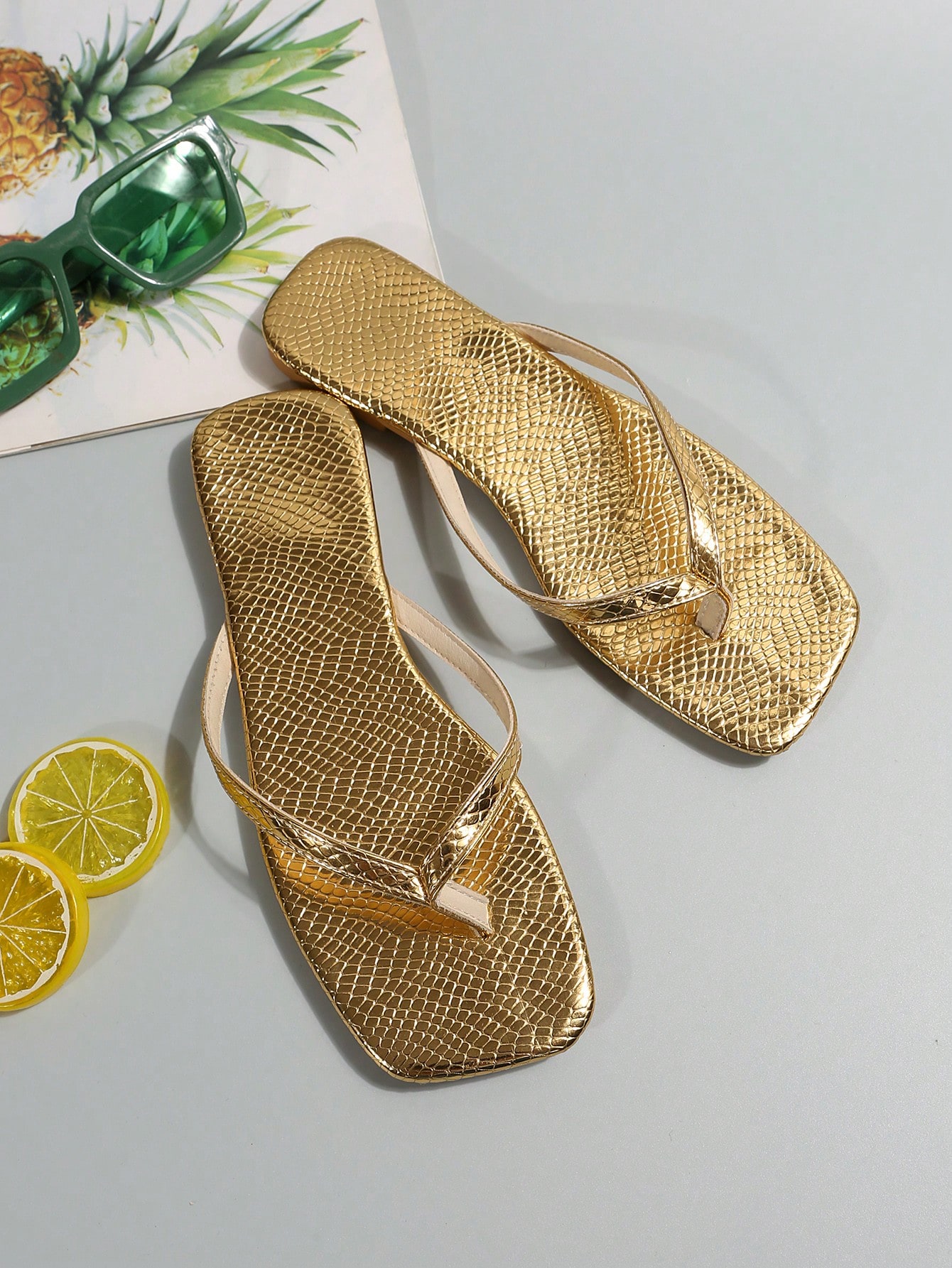 In Gold Women Slippers