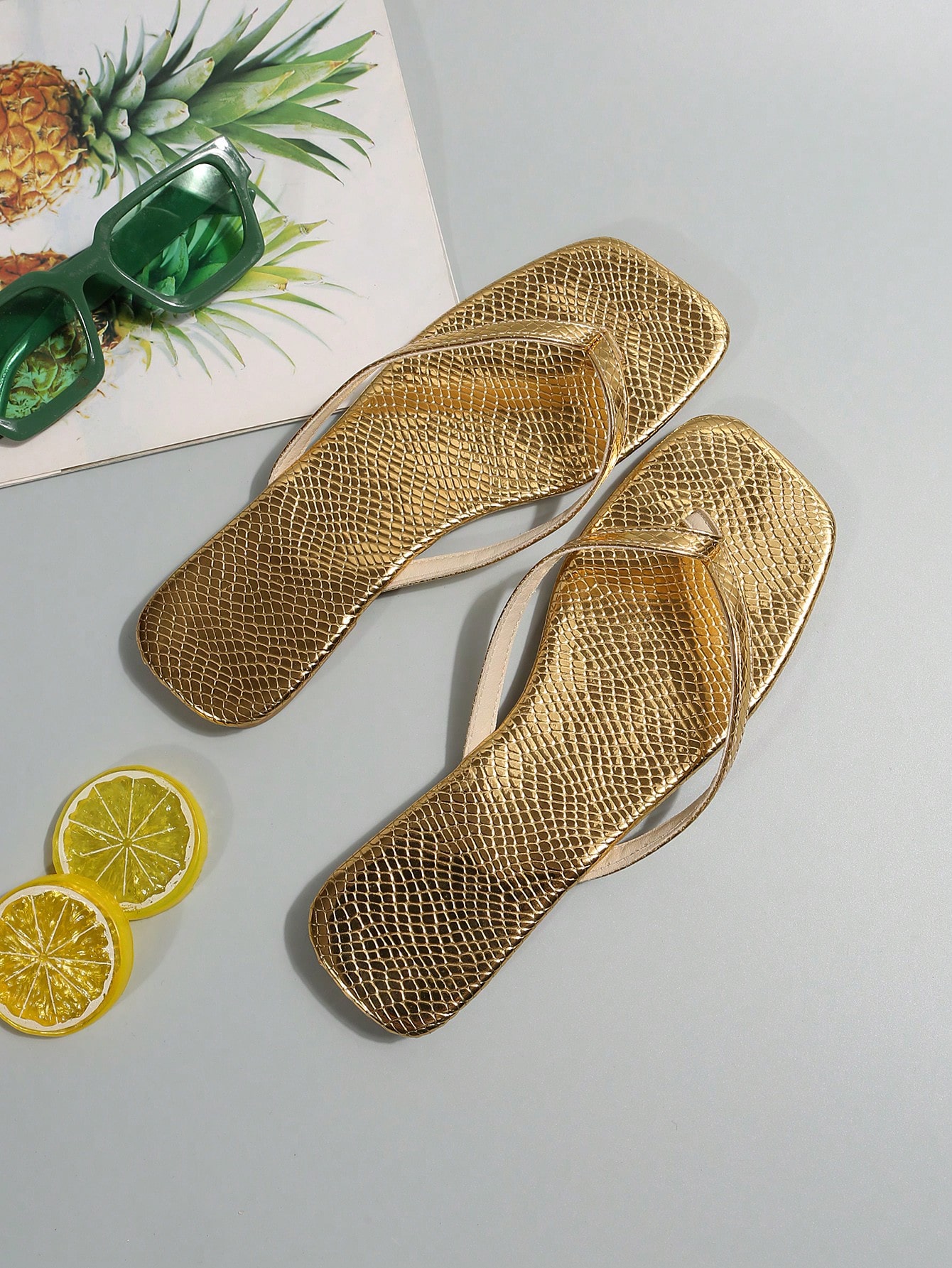 In Gold Women Slippers