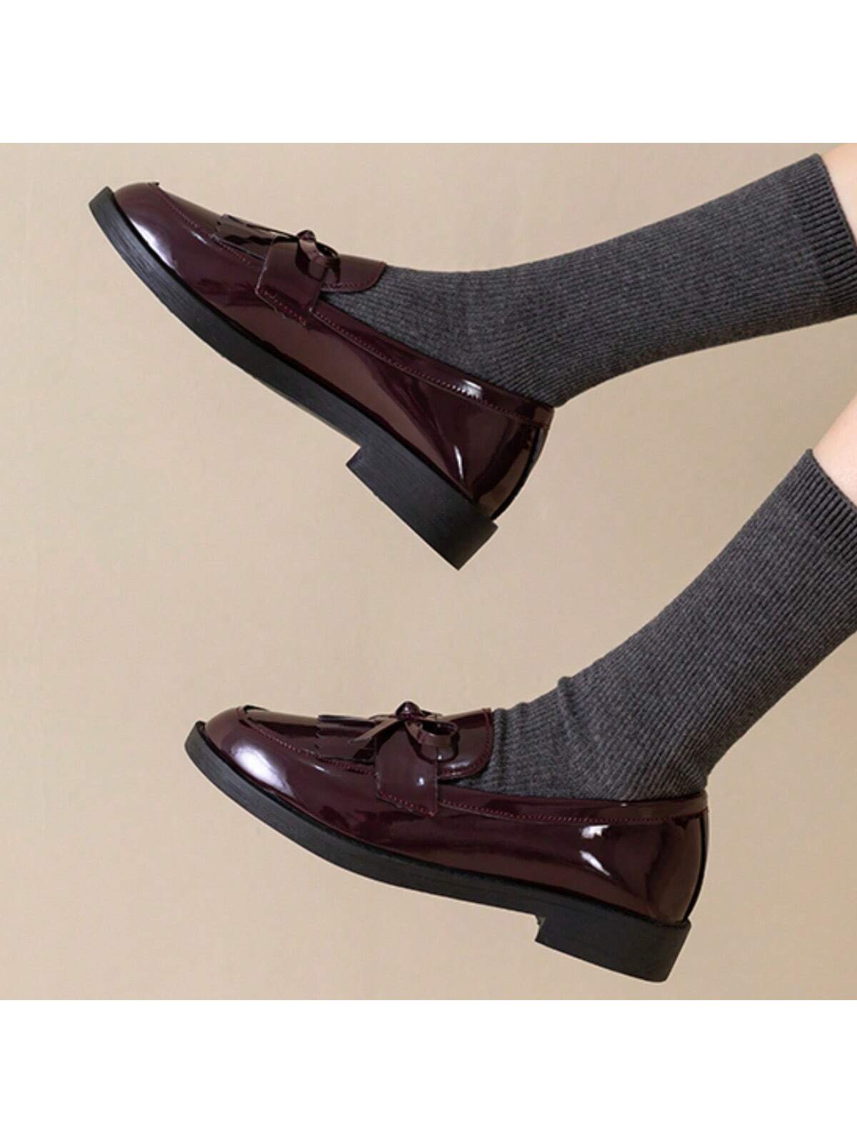 In Burgundy Women Flats