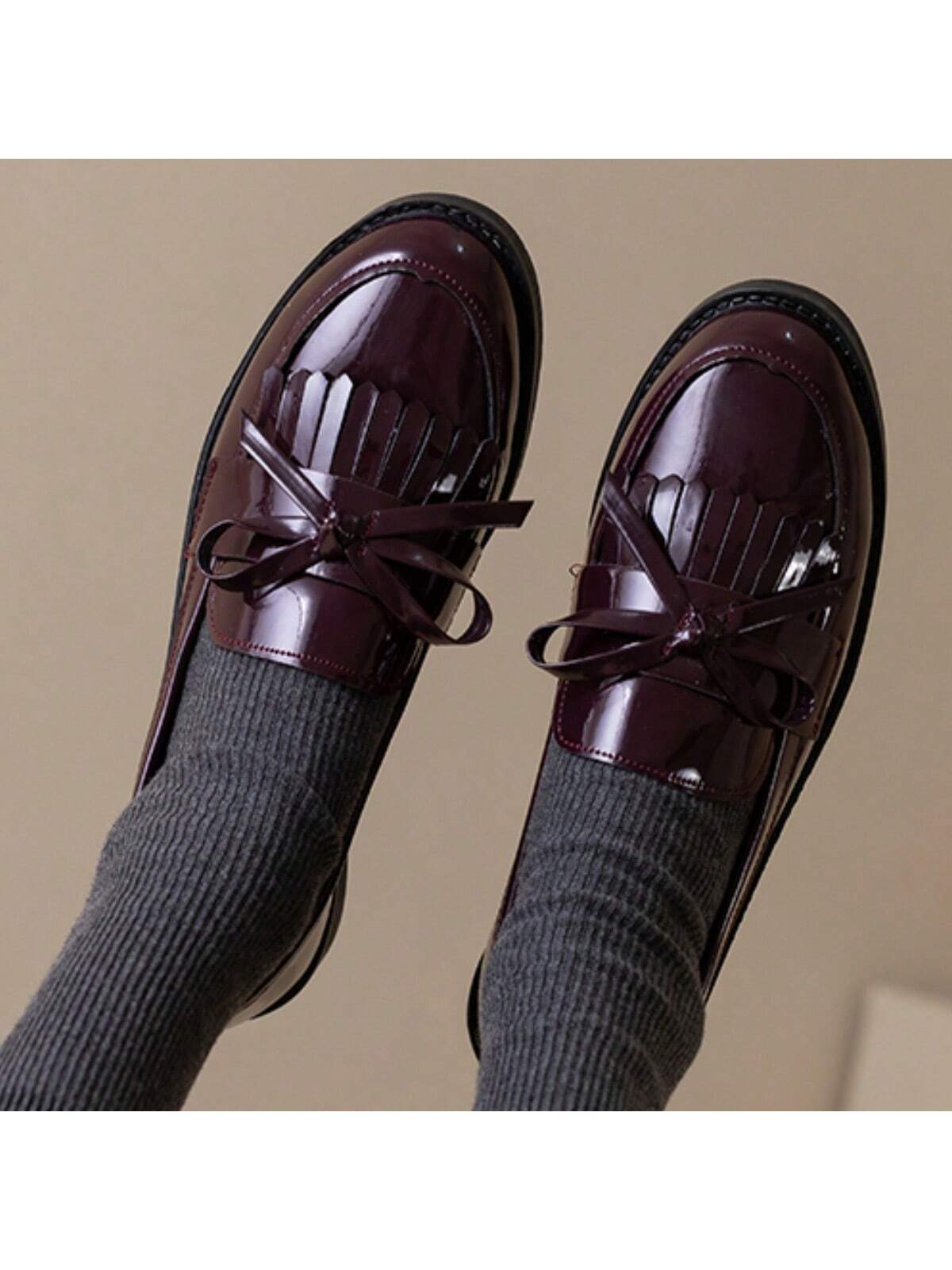 In Burgundy Women Flats