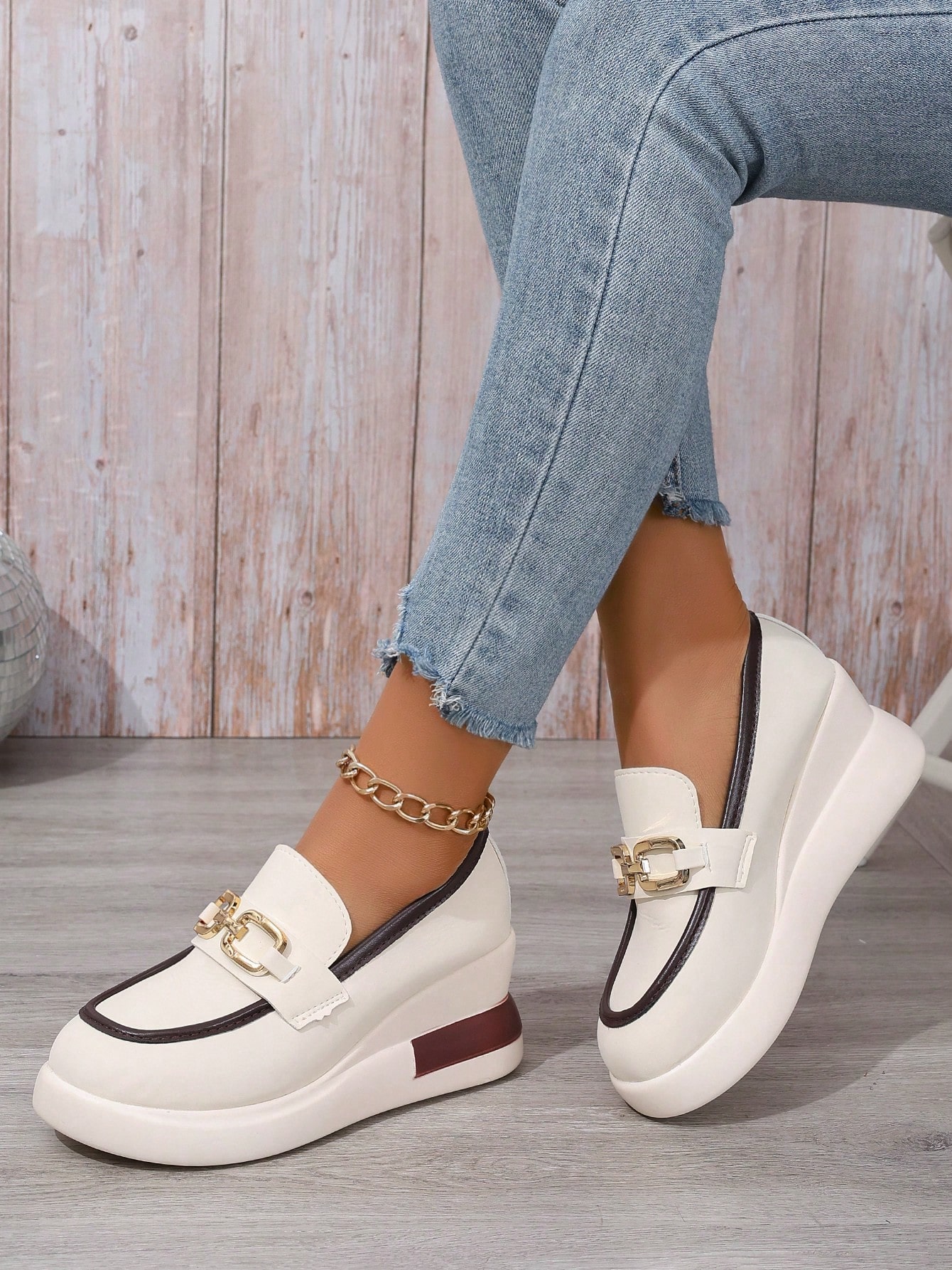 In Beige Women Wedges & Flatform