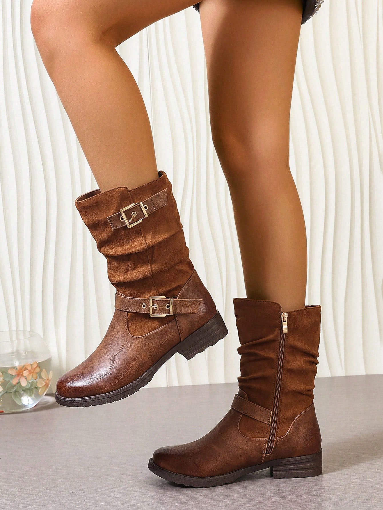 In Brown Women Mid-Calf Boots