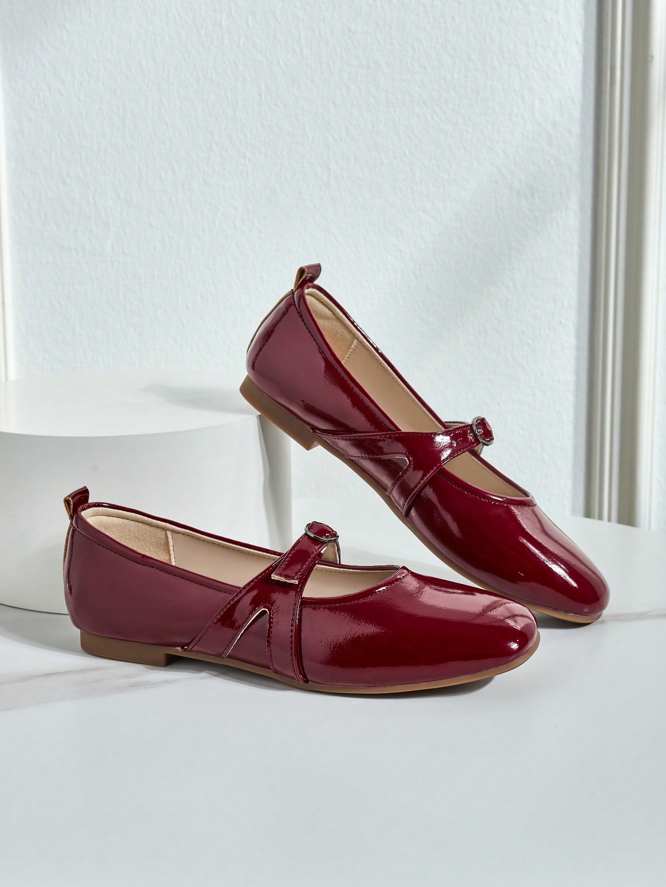 In Burgundy Women Flats