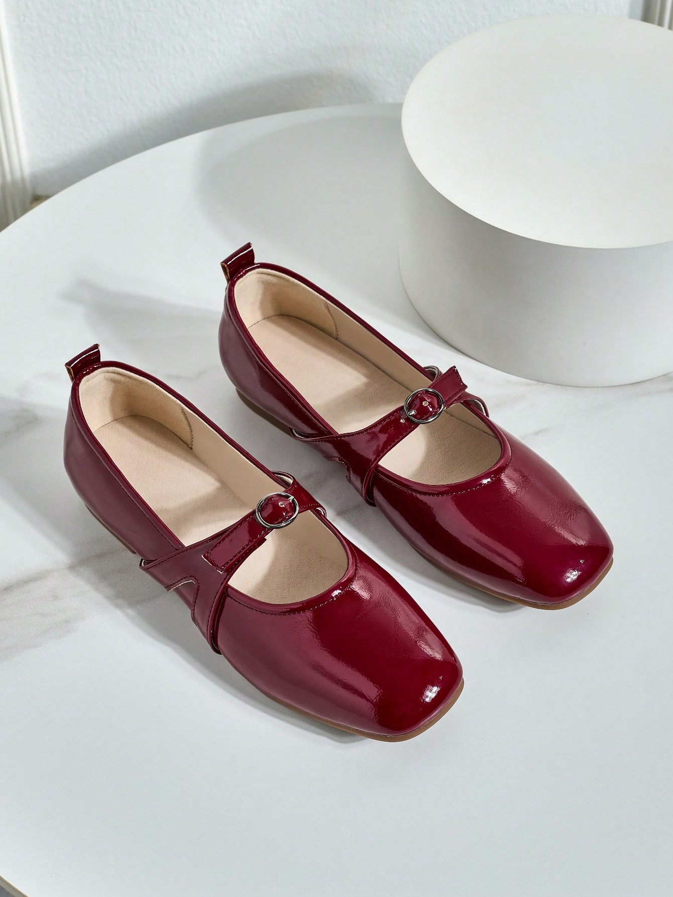 In Burgundy Women Flats