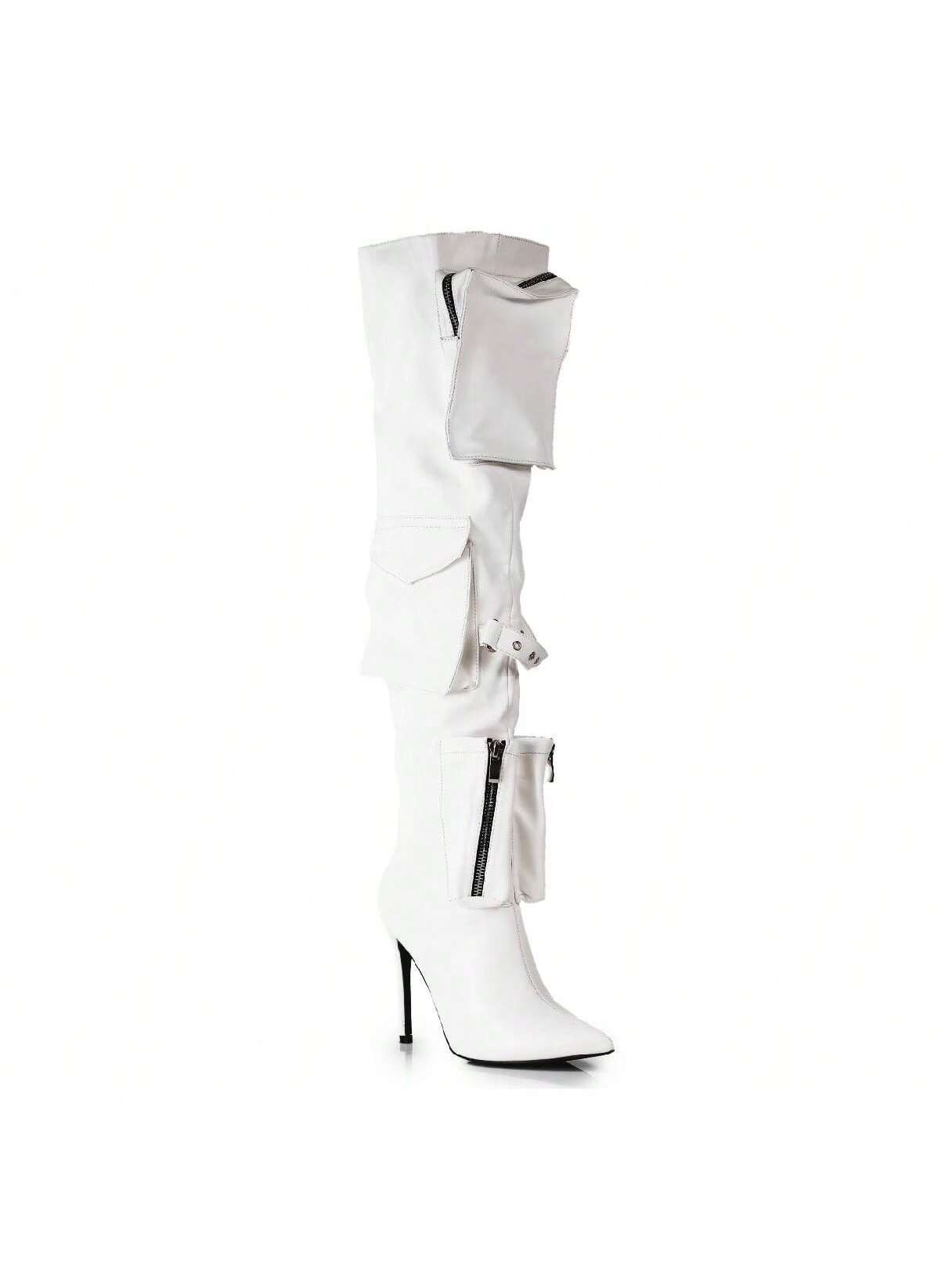 In White Women Over-the-Knee Boots