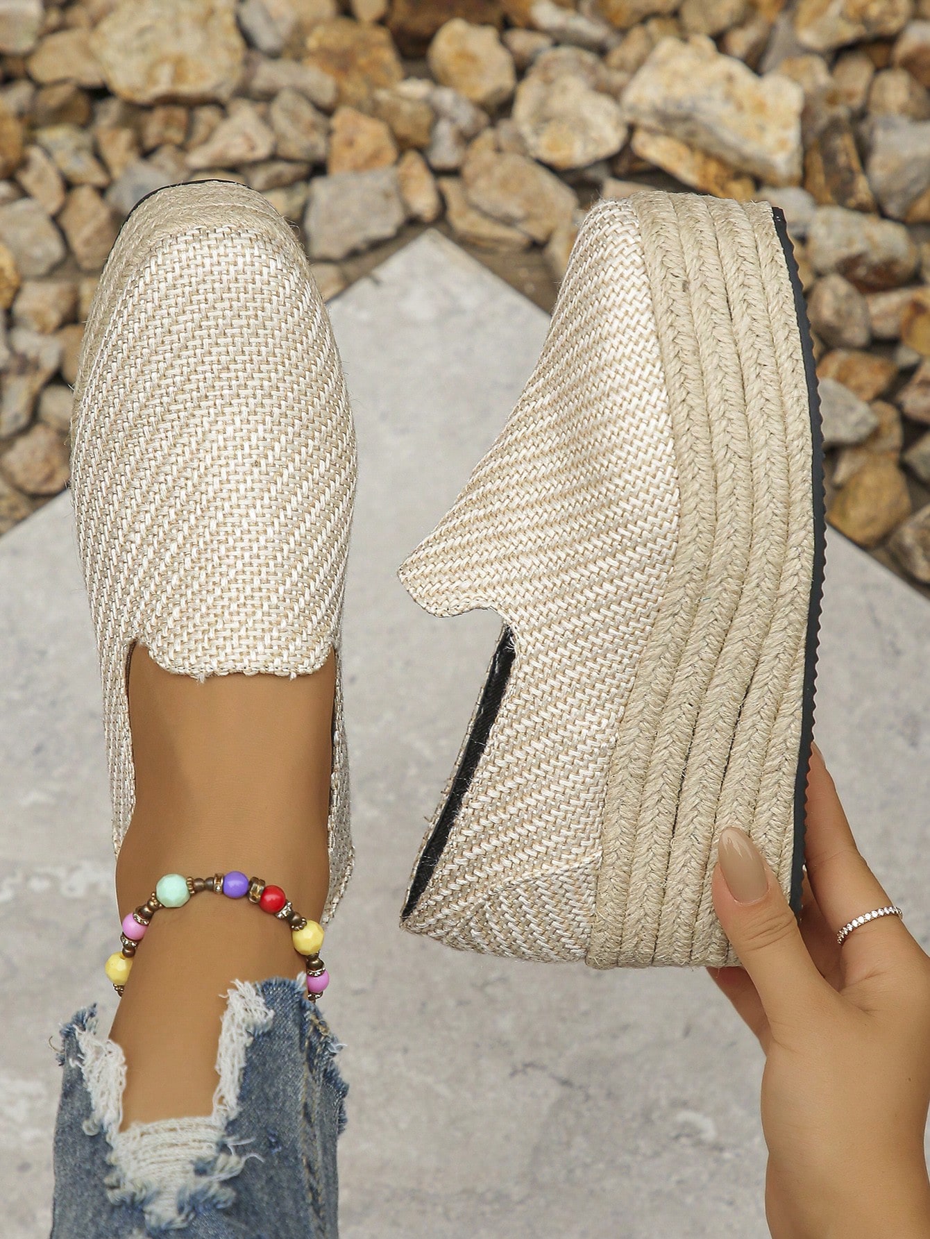 In Beige Women Wedges & Flatform