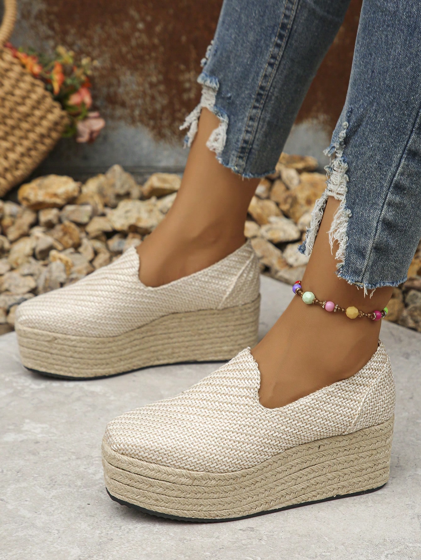 In Beige Women Wedges & Flatform