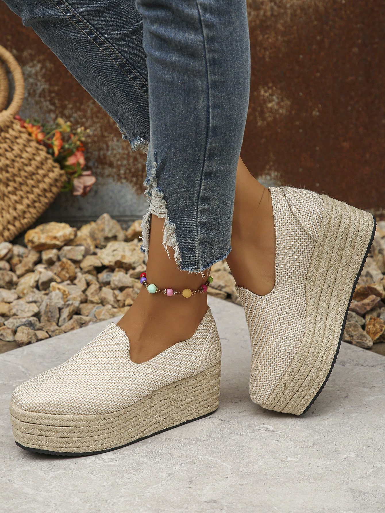 In Beige Women Wedges & Flatform