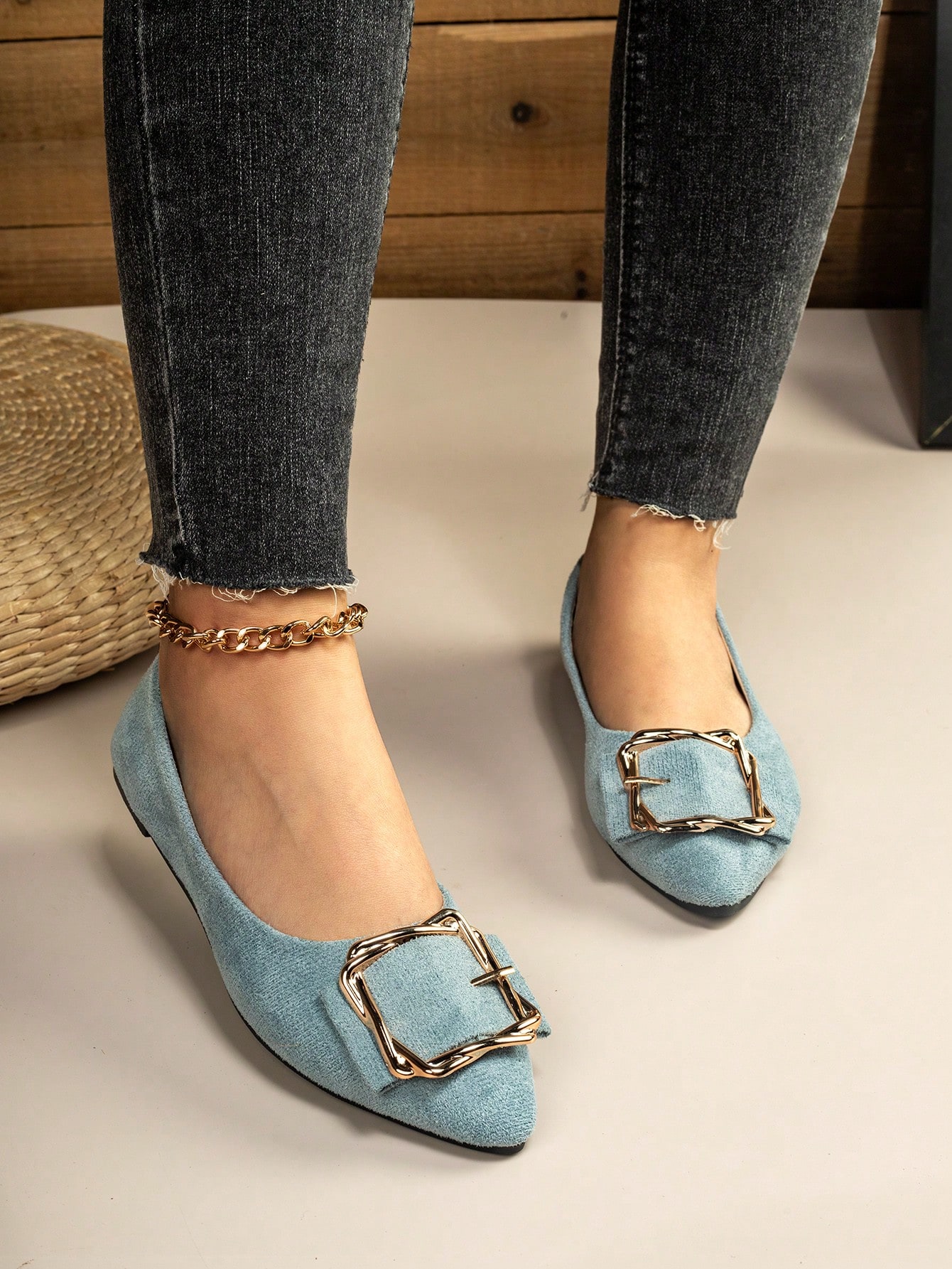 In Baby Blue Women Flats