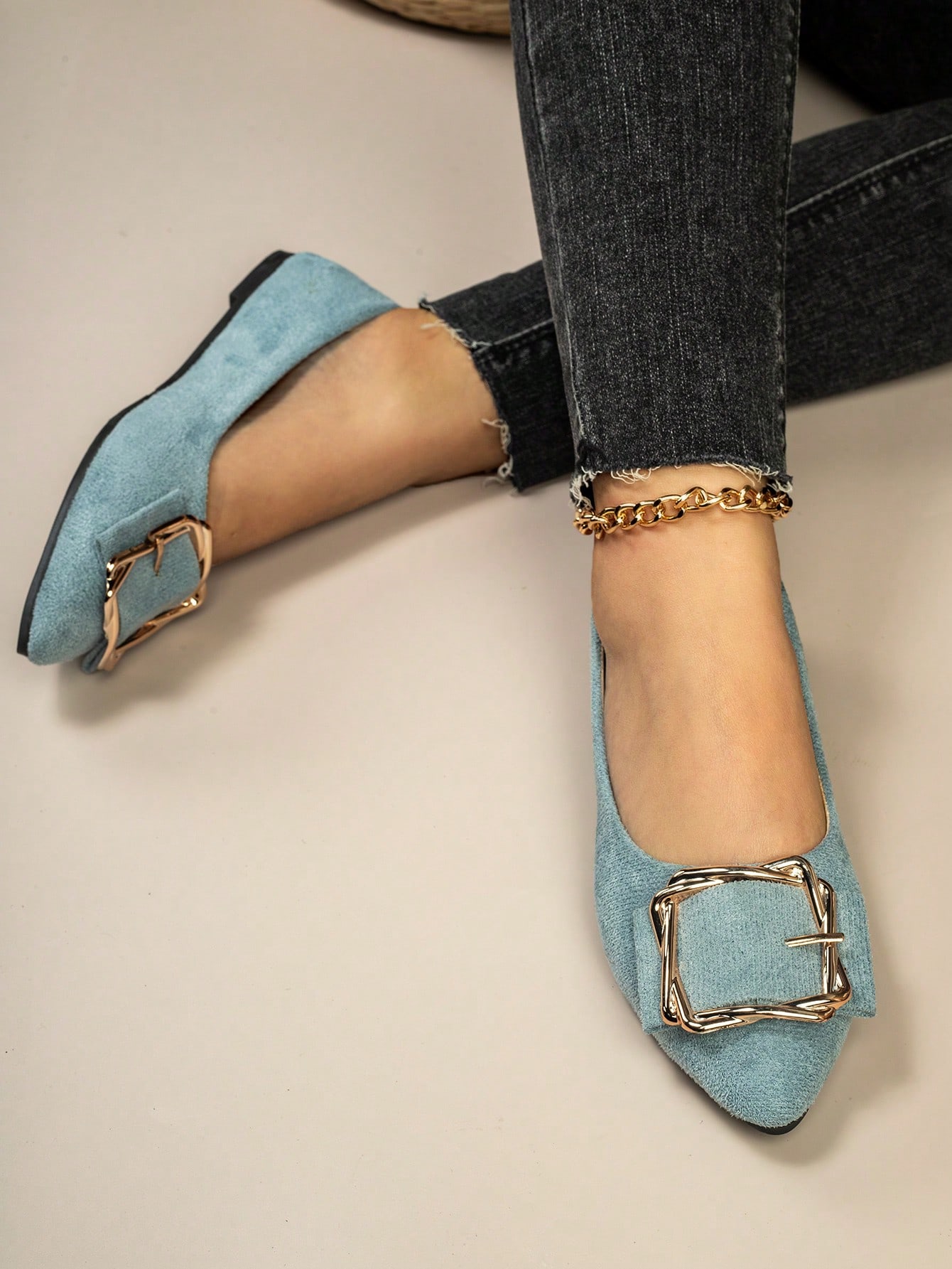 In Baby Blue Women Flats