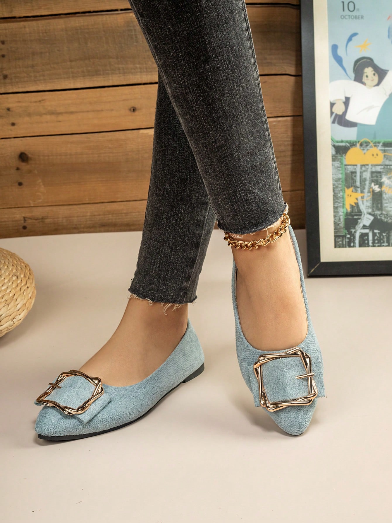 In Baby Blue Women Flats