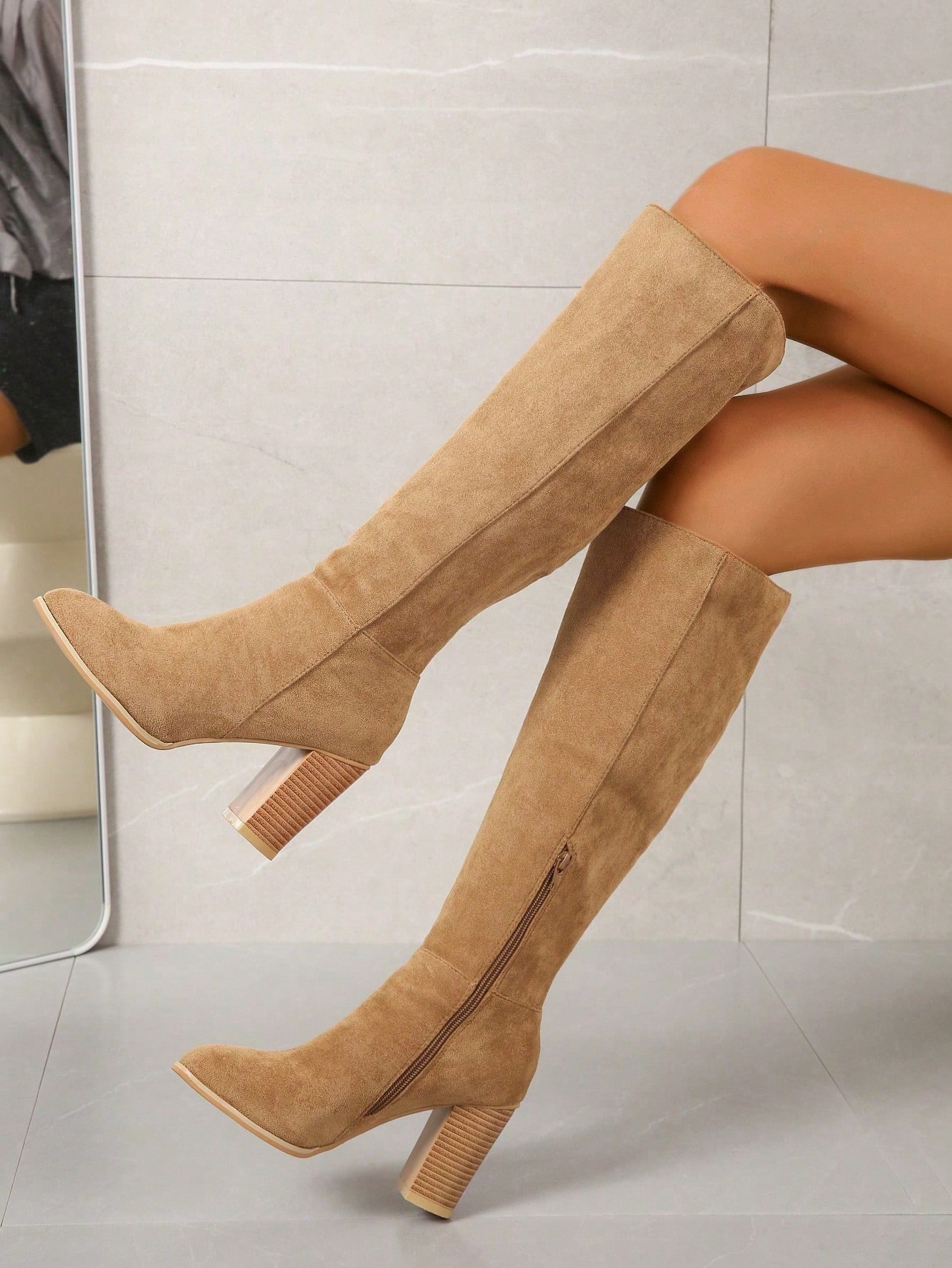 In Khaki Women Fashion Boots