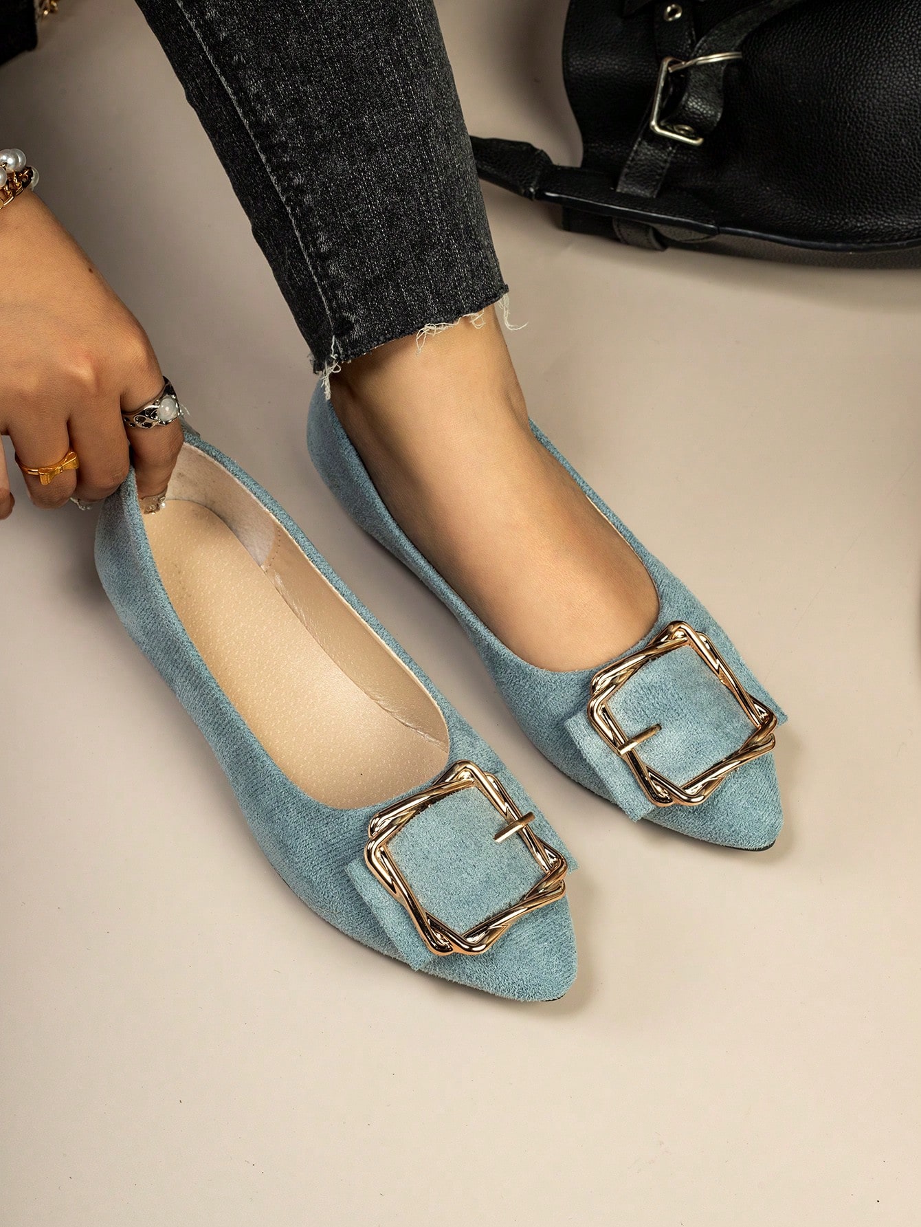 In Baby Blue Women Flats