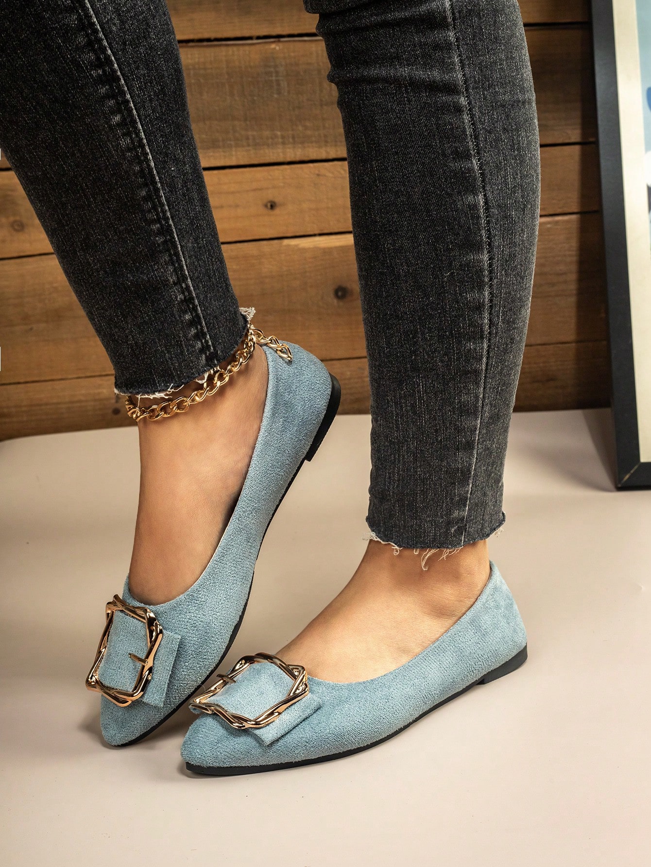 In Baby Blue Women Flats