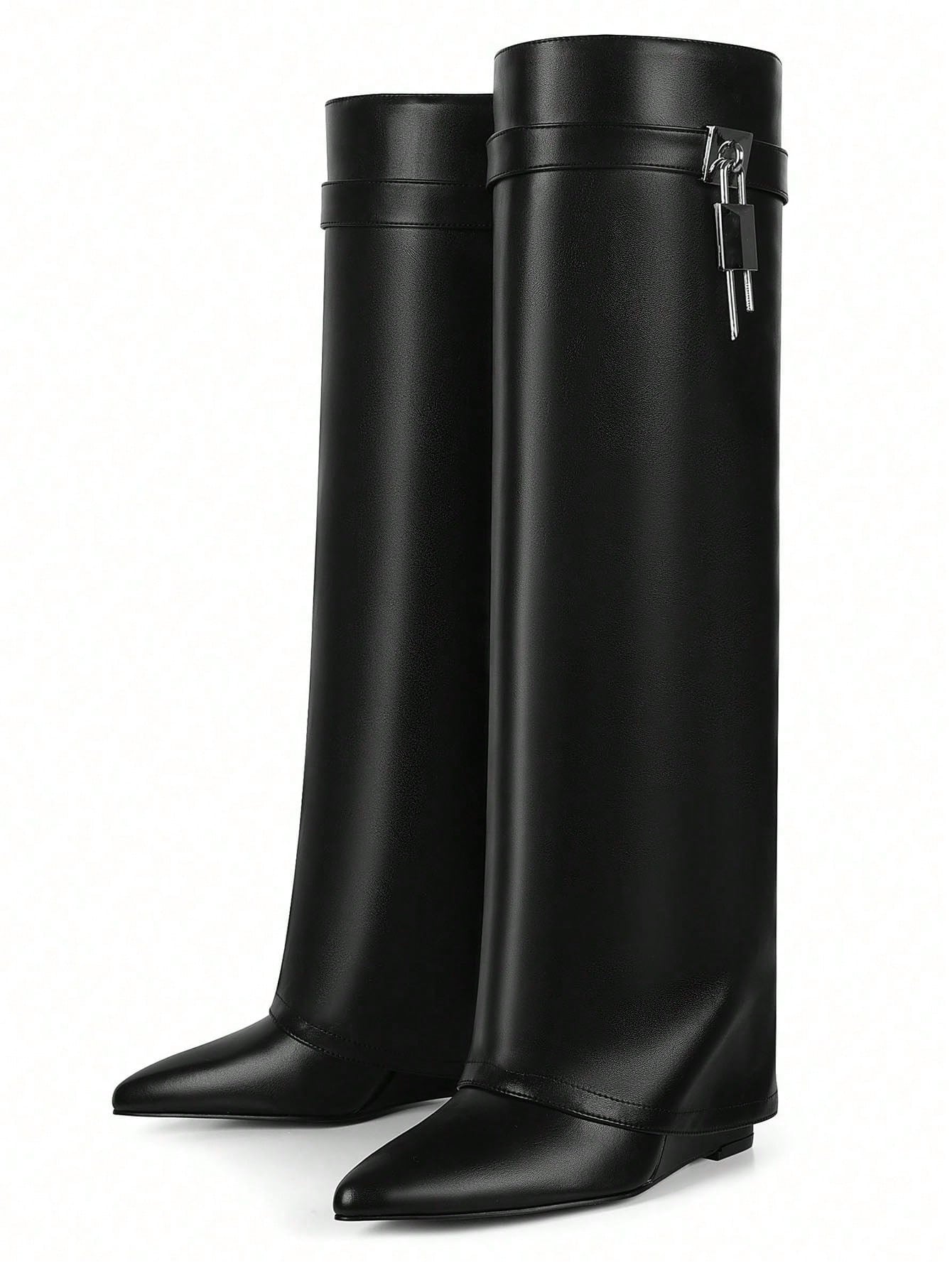 In Black Women Knee-High Boots