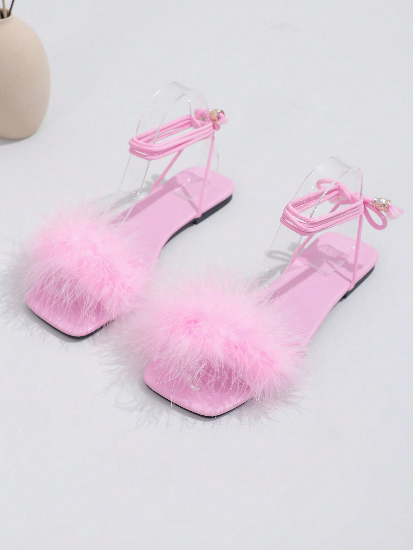 In Baby Pink Women Flat Sandals