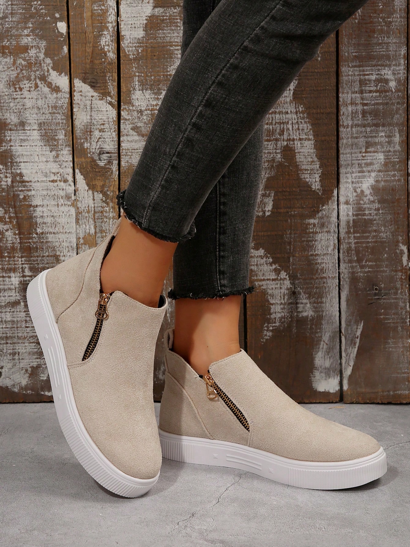 In Beige Women Fashion Boots