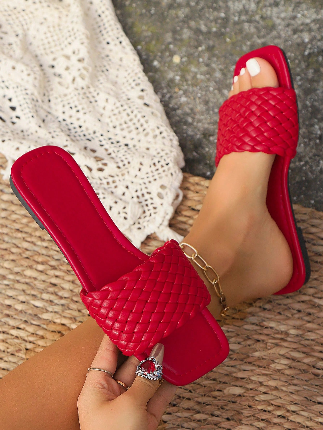 In Red Women Home Slippers