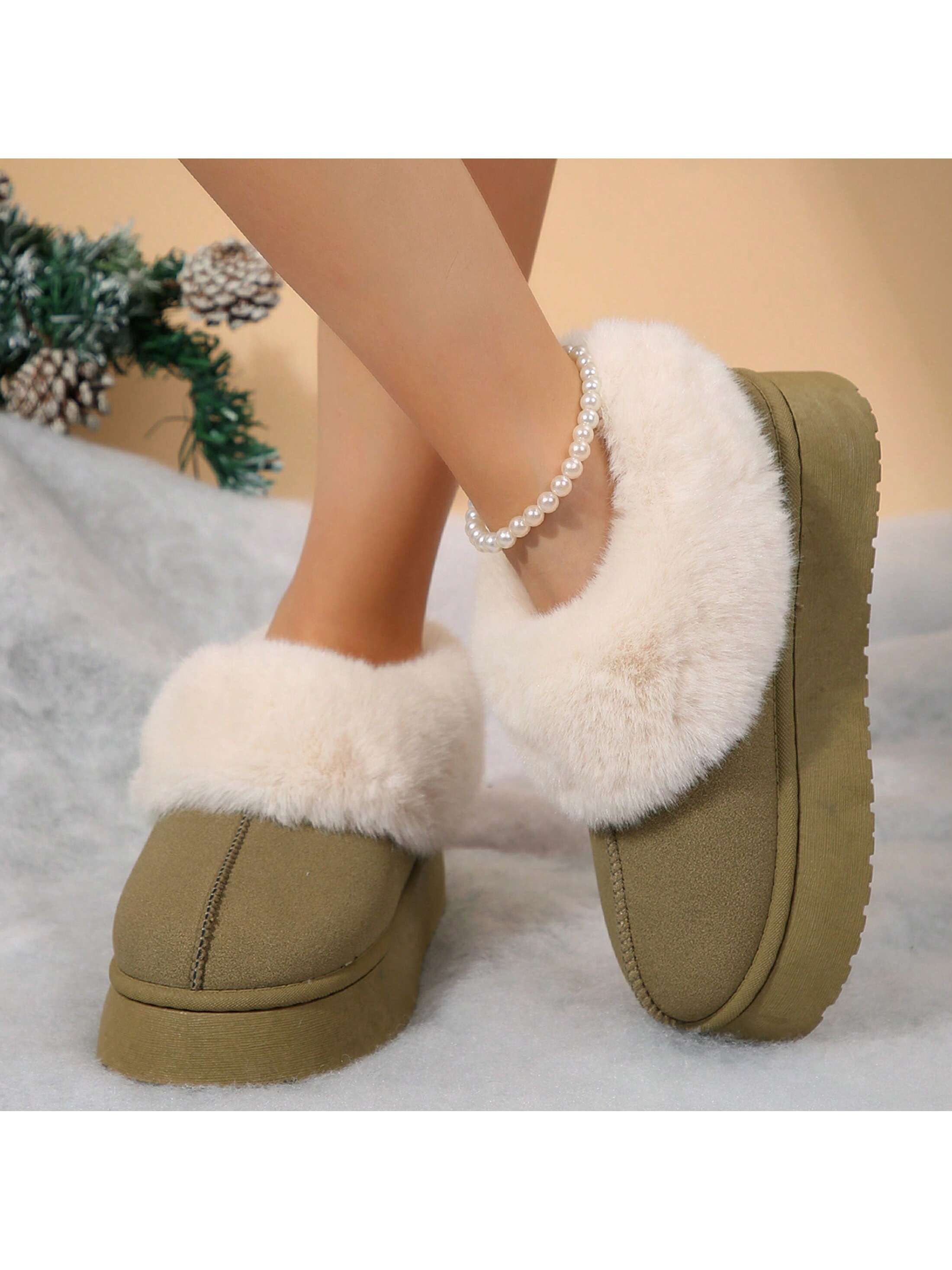 In Khaki Women Home Slippers