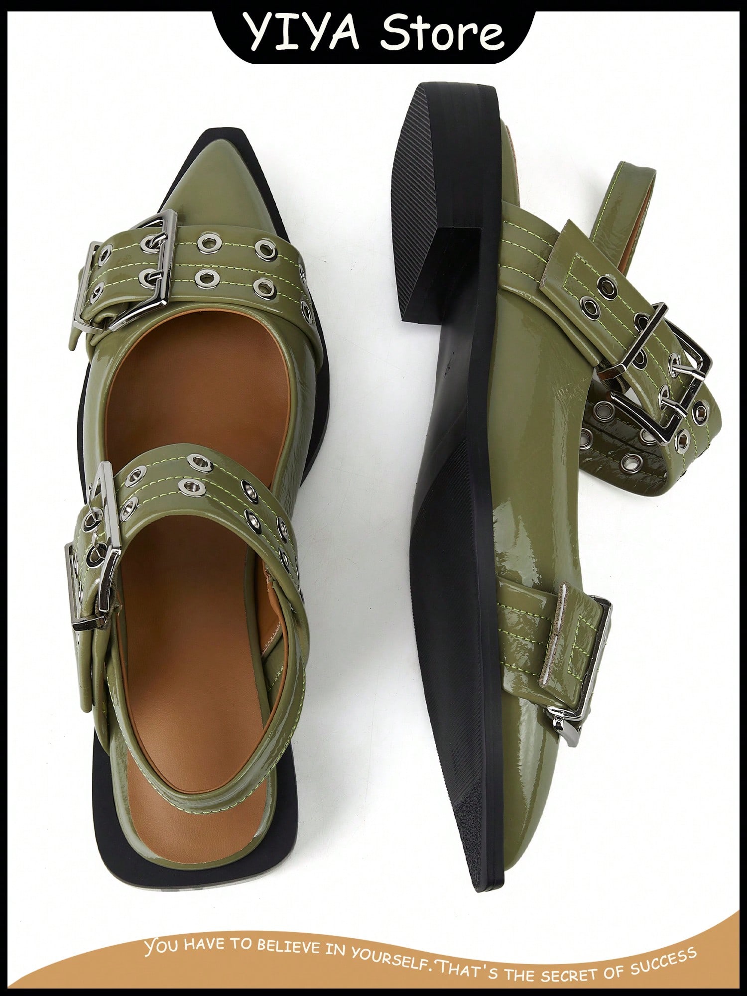 In Green Women Flats