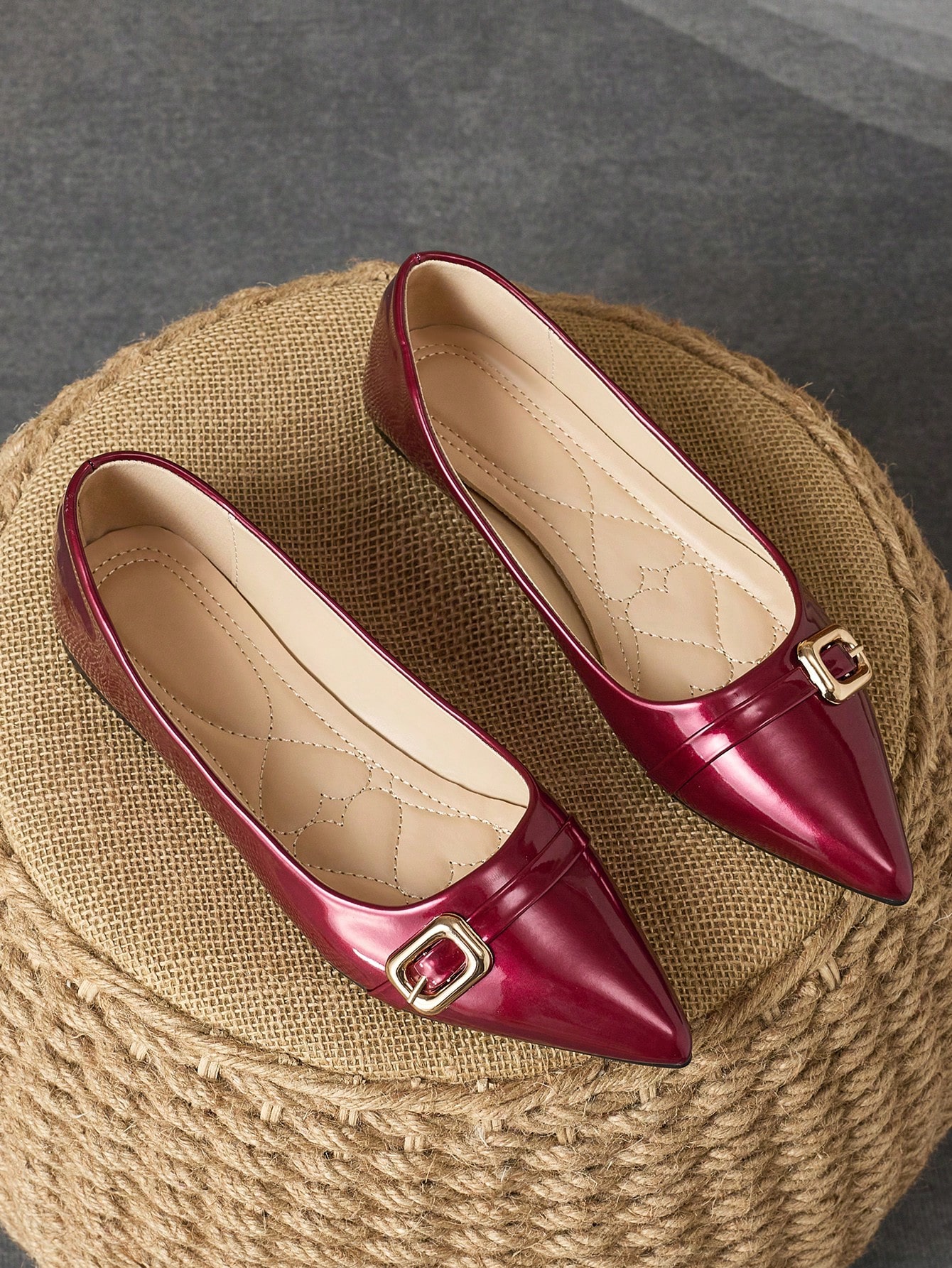 In Burgundy Women Flats