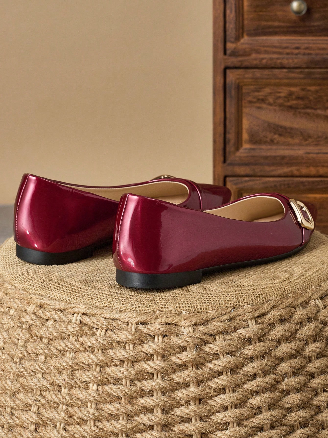 In Burgundy Women Flats