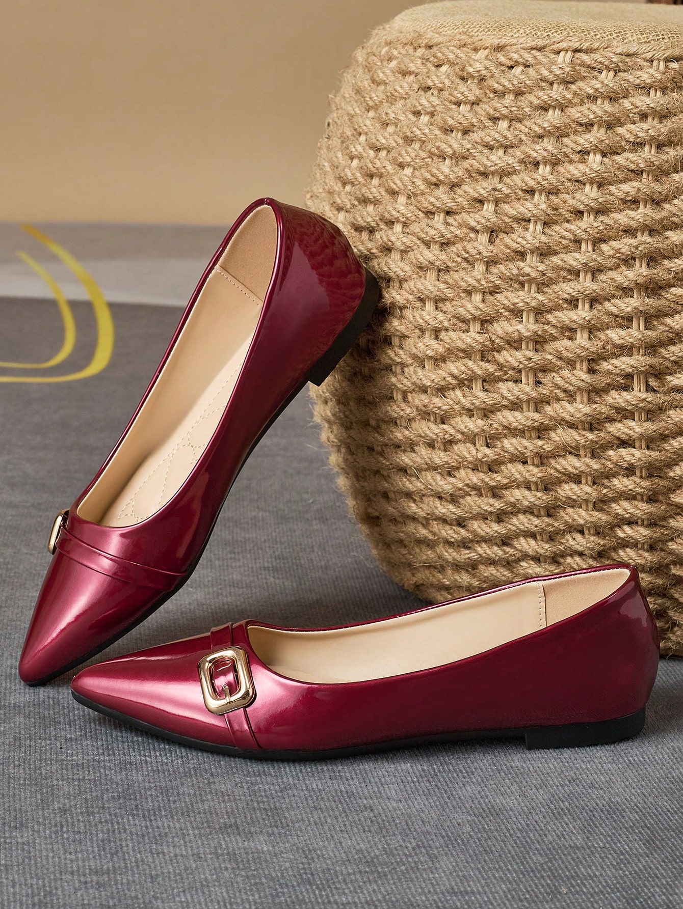 In Burgundy Women Flats