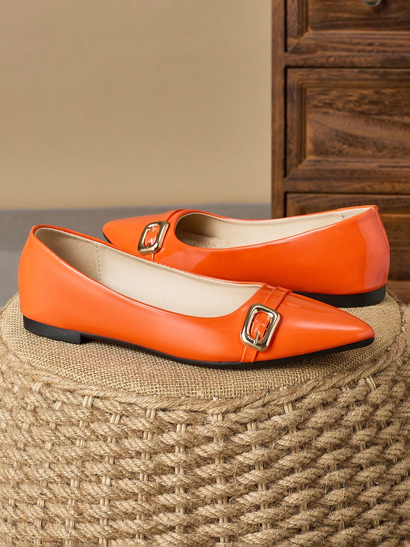 In Orange Women Flats