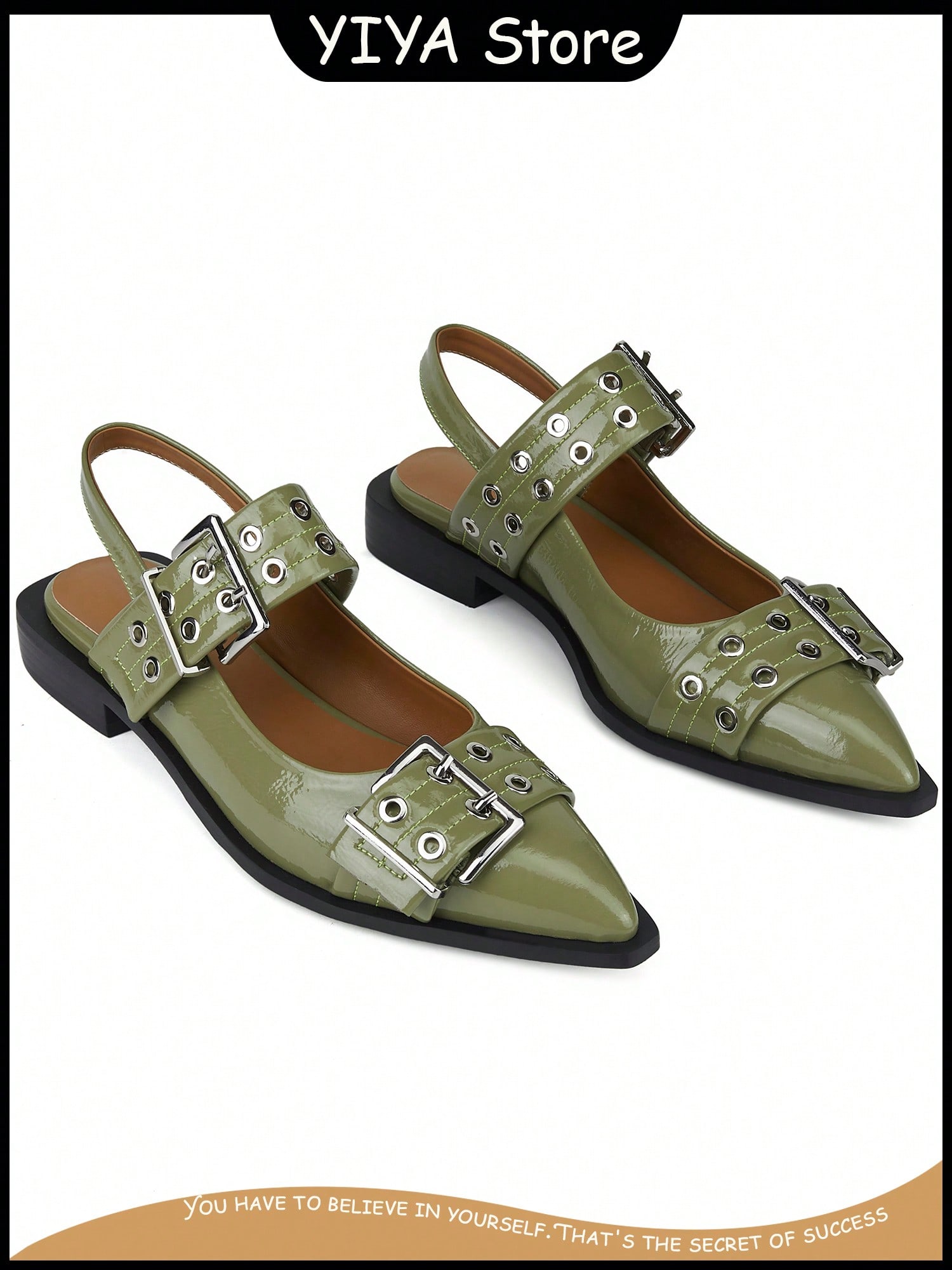 In Green Women Flats