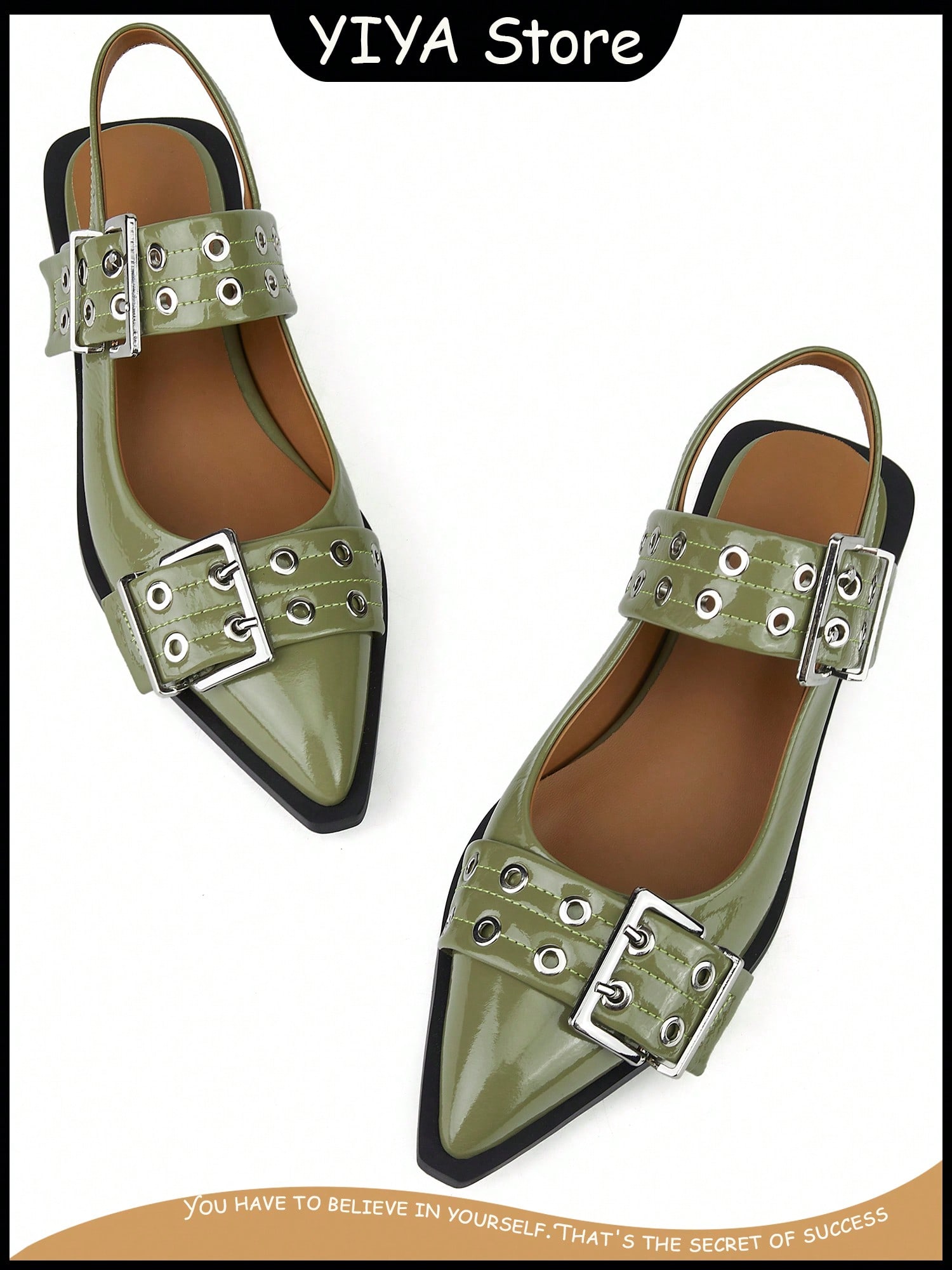 In Green Women Flats