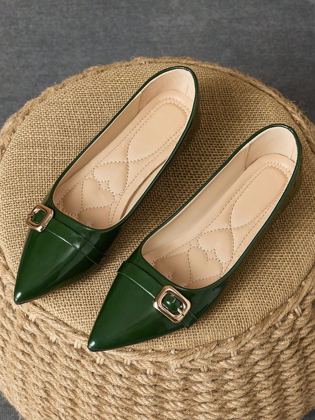 In Dark Green Women Shoes