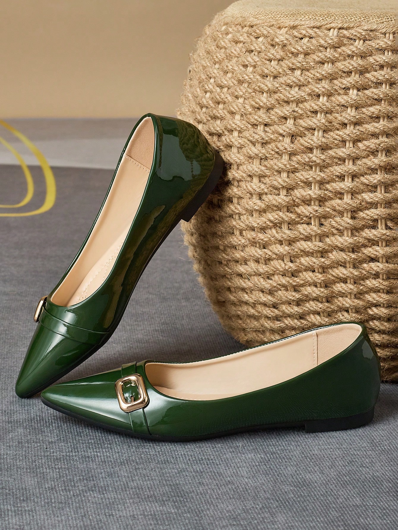 In Dark Green Women Shoes