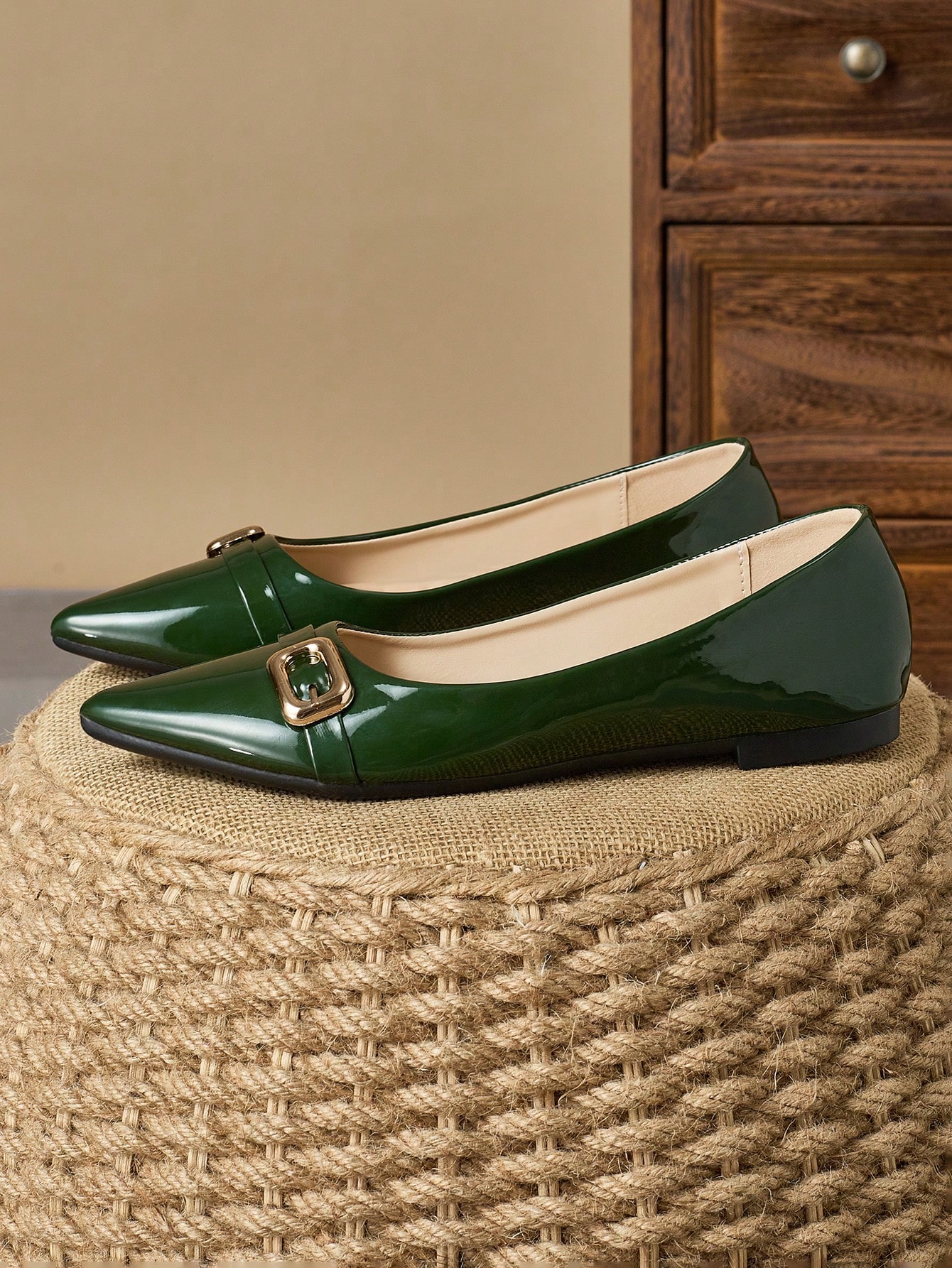 In Dark Green Women Shoes