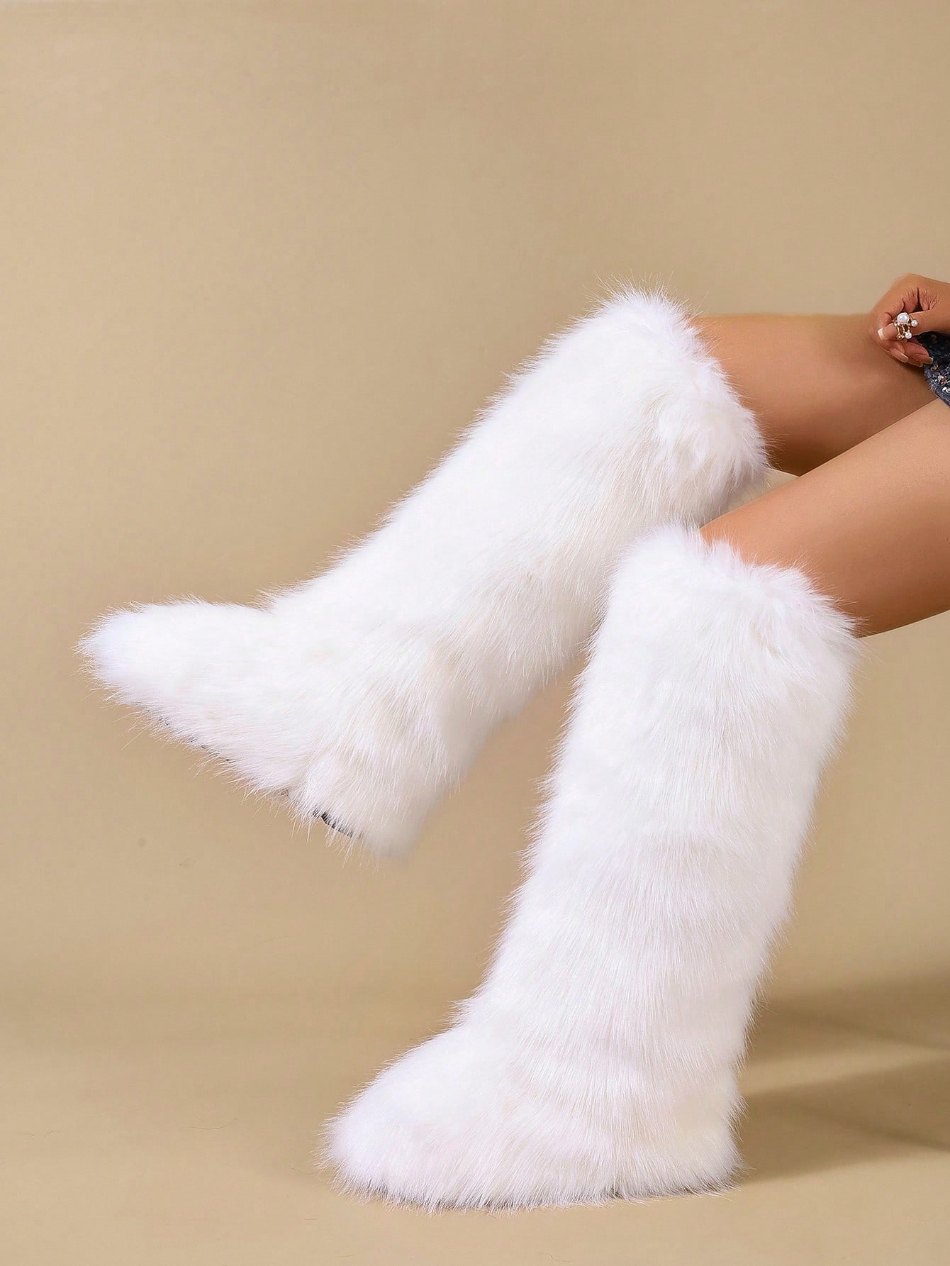 In White Women Knee-High Boots