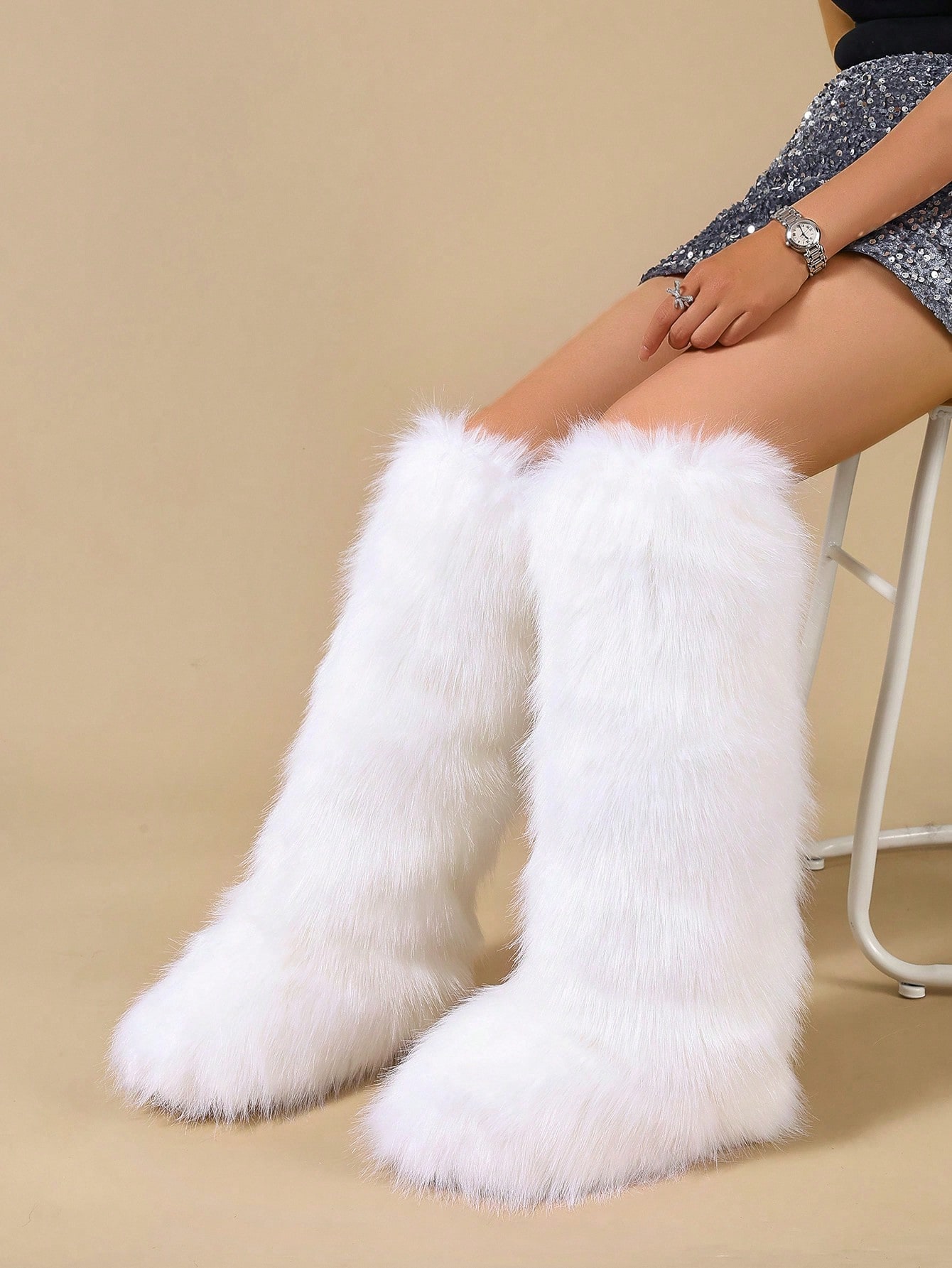 In White Women Knee-High Boots