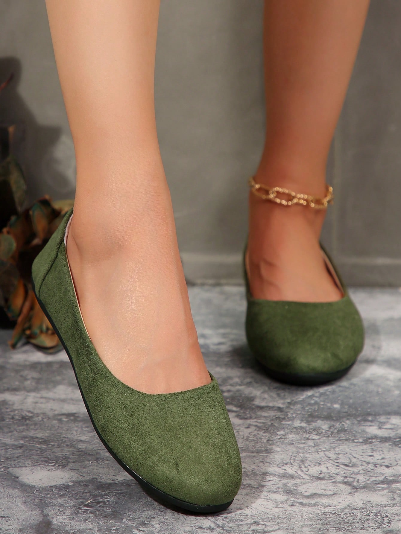 In Olive Green Women Shoes