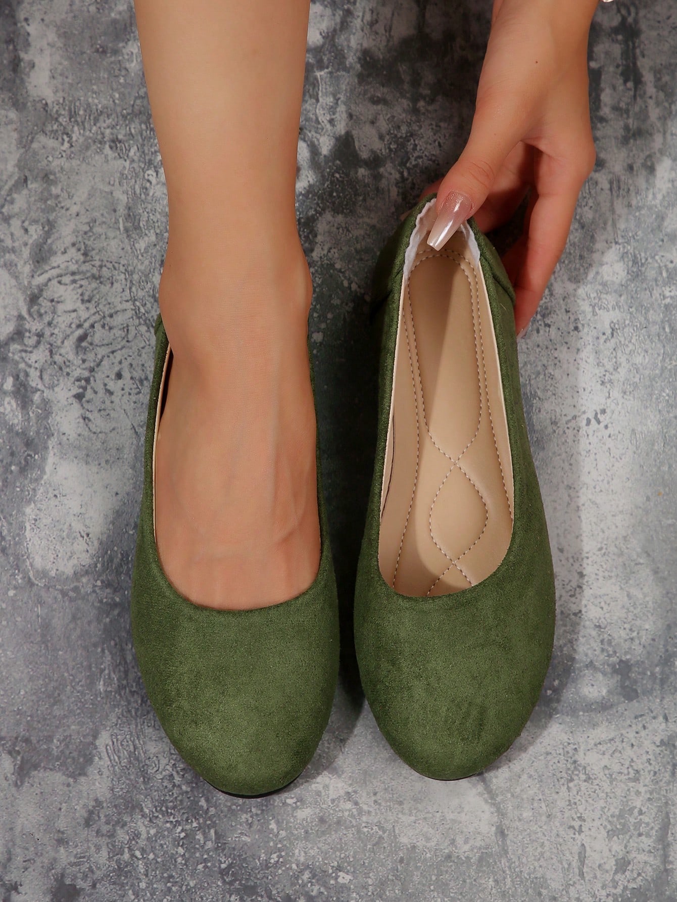 In Olive Green Women Shoes