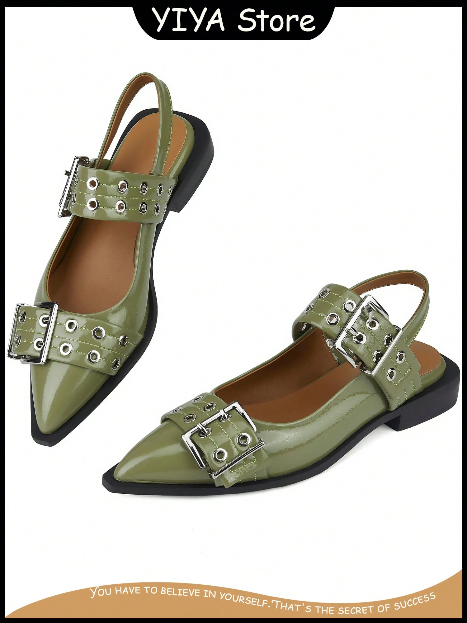 In Green Women Flats