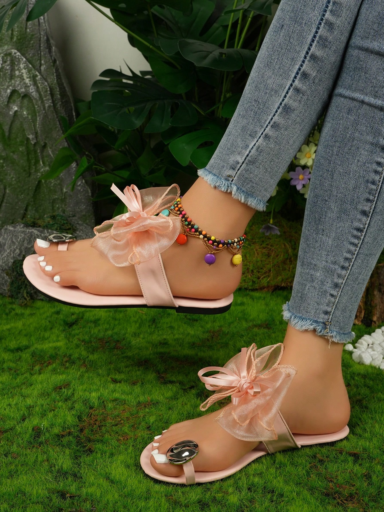 In Baby Pink Women Flat Sandals